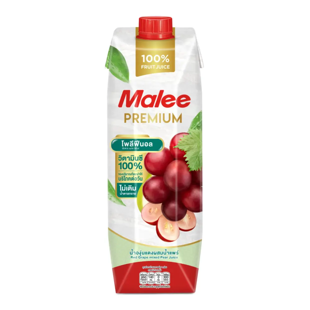 Nước Ép Nho & Lê, Premium Red Grape Mixed Pear Juice (1L) - MALEE